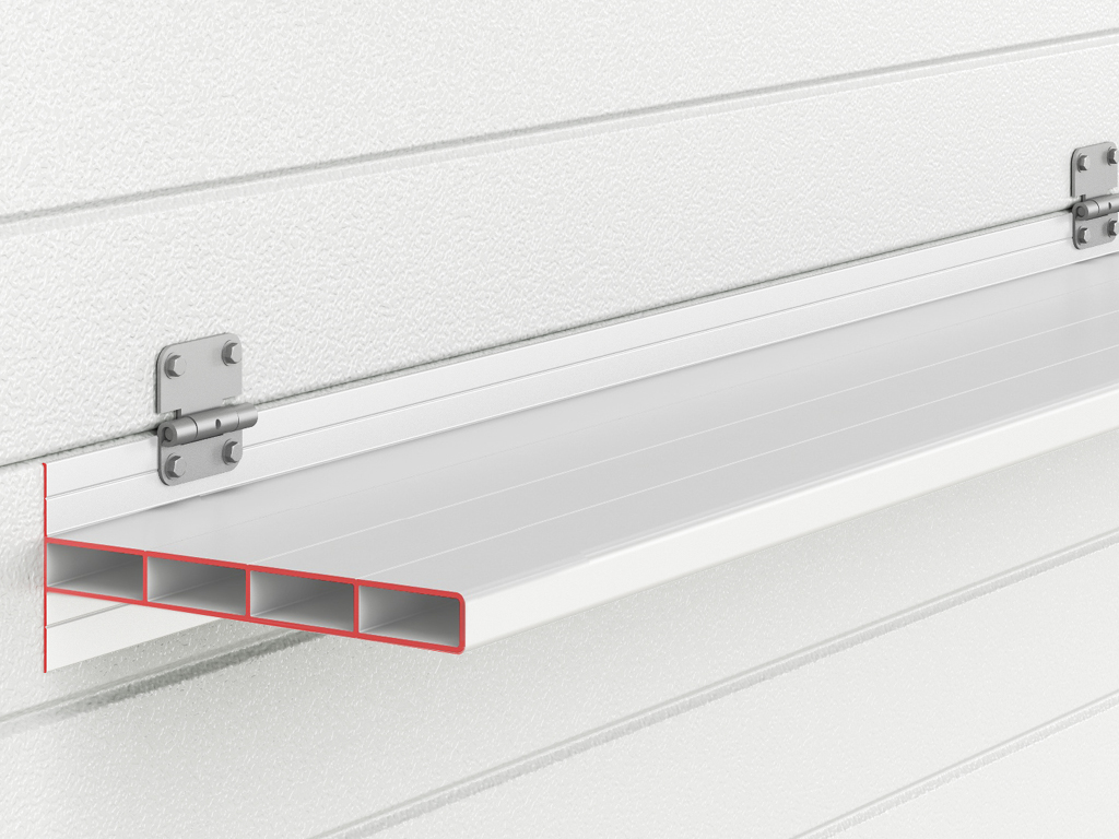 Уникальный несущий алюминиевый профиль серии dhsw-u140 придает жесткость полотну, исключает прогиб панелей.